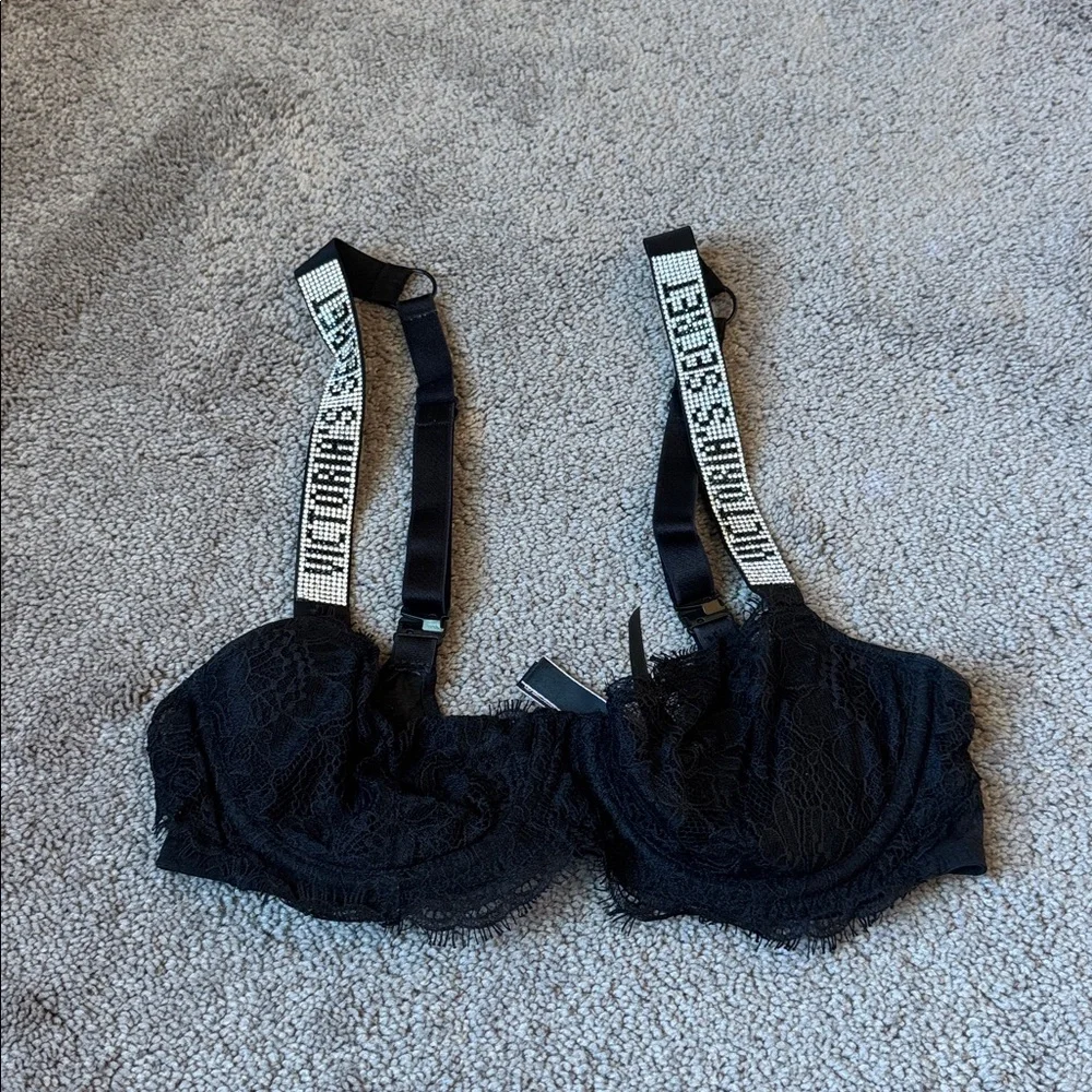 Victoria Secret Black Very Sexy Push Up Without Padding Bra SIZE 32C